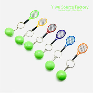 Jincan the Latest Style of Sports Keychain Tennis Racket Keychain Pendant Simulation Mini Baseball Golf Ball Bowling Key Chain