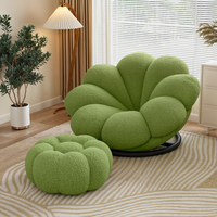 Nordique blanc unique Teddy inclinable bras luxe Boucle cuir chaise longue en cuir inversé paresseux loisirs moderne meubles de maison