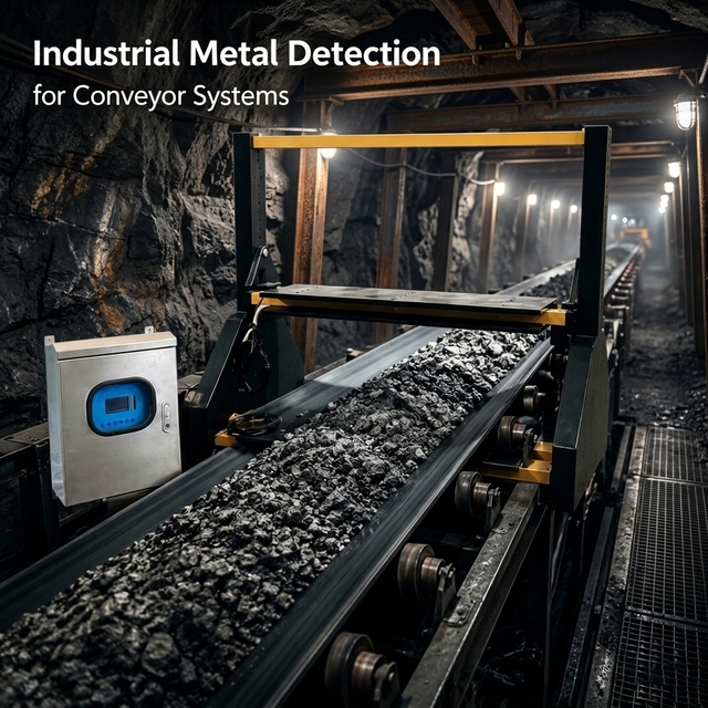 Sensor Metal Detector IP68 Rated Model Height Adjustable Detects Alloy Steel for Cement Power Plant Vertical Mill Protection