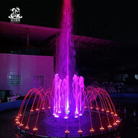 Fuente de Agua LED Circular Resistente a la Intemperie, Fuente de Acero Inoxidable Pulido para Exteriores, Club, Jardín Residencial