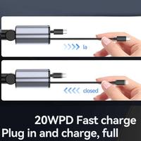 Chargeur de voiture rétractable 4 en 1, chargeur de voiture à charge rapide, câble rétractable et ports USB Type C, adaptateur de chargeur de voiture pour téléphones
