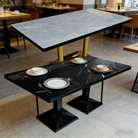 Tables et chaises de restaurant, mobilier commercial moderne de style occidental, sièges en bois et en PU