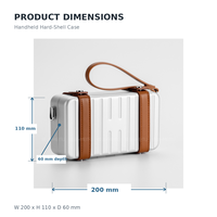 Sac bandoulière unisexe en alliage d'aluminium moulé d'une seule pièce avec sangles en cuir marron, léger, imperméable et personnalisable pour femme