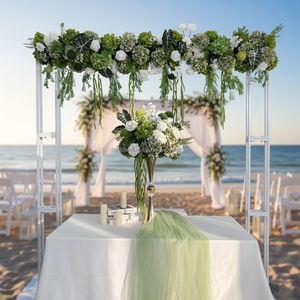 DKB Nouvelle conception de fleurs artificielles pour mariage, location de fête, feuilles vertes, trèfle, fleurs en soie, arrangement d'arche, rangée de fleurs, fond - Product Image 1