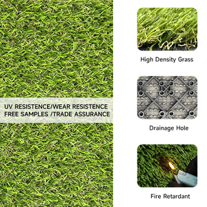 Baldosas de Césped <span class=keywords><strong>Artificial</strong></span> Encajables Premium para Bricolaje, 30x30cm, Suelo Sintético con Orificios de Drenaje para Decoración de Patio y Jardín - Product Image 4