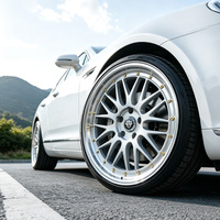 Nouvelles jantes en alliage de 18 pouces PCD 5x113 / 112 / 114.3mm ET 20mm CB73.1mm Noir brillant Argent Design maillé universel Convient pour Toyota