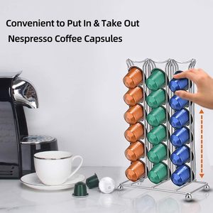 42ピースネスプレッソコーヒーカプセルディスプレイポッドスタンドシェルフ用コーヒーポッドカプセルホルダー、コーヒーカプセル収納ラッククローム - Product Image 5