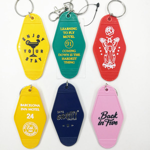 Portachiavi in plastica personalizzato con logo, stile retrò vintage, a forma di smiley dorato, per hotel e <span class=keywords><strong>motel</strong></span>, con <span class=keywords><strong>diamante</strong></span>, per camera d'albergo - Product Image 2