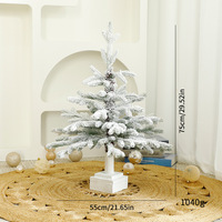 Fabrik-3D-Voll-PE-Beflockter Weihnachtsbaum mit Massivholzsockel 75-145cm Beschneiter Weihnachtsbaum für Heim- und Feiertagsdekoration