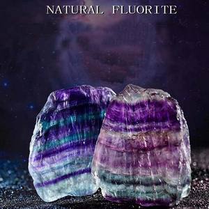 Piedra rugosa de cristal natural de alta calidad, rebanada de fluorita colorida de arcoíris, venta al por mayor - Product Image 2