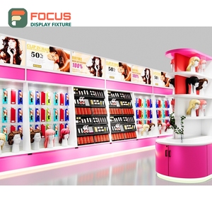 Comptoir de présentation de perruques haut de gamme avec vitrine en verre, tiroir et étagère intégrée pour magasin de coiffure - Product Image 2