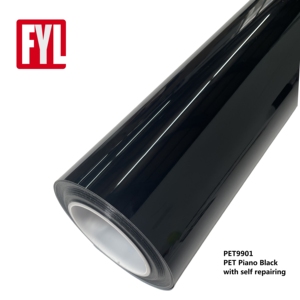 Revêtement PET anti-rayures auto-cicatrisant Vinyle de voiture très brillant Emballage Folie noir brillant - Product Image 2