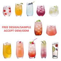 Verre à boire Highball lavable 550 ml/18,9 oz, design moderne et luxueux, qualité alimentaire LFGB, grand gobelet à dessert