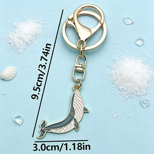 Llavero de aleación de zinc al por mayor con diseño de vida marina, llavero personalizado con logo estilo océano, llavero de animal marino de esmalte duro, recuerdo. - Product Image 3