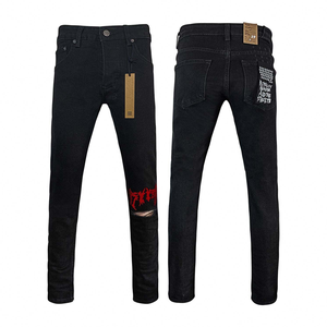 <span class=keywords><strong>Pantaloni</strong></span> stile Jeans Jeans Ksubing di alta qualità <span class=keywords><strong>Slim</strong></span> Fit medio dritti effetto baffi da <span class=keywords><strong>uomo</strong></span> - Product Image 1
