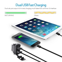 Chargeur de voiture double USB 5V/4.2A avec voltmètre, prise de charge rapide 12V/24V pour bus, bateau, marine, camion