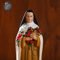 8 pouces Catholique Sainte Thérèse Statue Résine Sculpture Décoration Sainte Thérèse Sur Base Figurine Cadeau Religieux