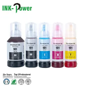 INK-POWER 101 Premium Compatible Couleur Bouteille Dye Recharge Encre Eco pour Epson EcoTank L4150 Imprimante