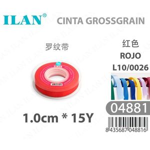 Nastro Grosgrain Ilan 1,0 cm 15Y Rosso per Lavori Artigianali - Product Image 1