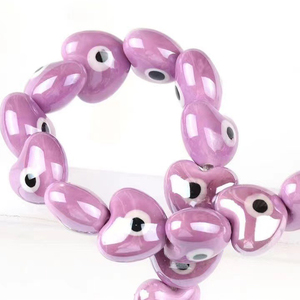 Cuentas <span class=keywords><strong>de</strong></span> Cerámica con Forma <span class=keywords><strong>de</strong></span> Corazón y Ojos Turcos en Ambos Lados para Hacer Pulseras, Collares, Colgantes y Accesorios <span class=keywords><strong>de</strong></span> Joyería, Cuentas <span class=keywords><strong>de</strong></span> Porcelana - Product Image 5
