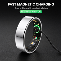 Bague connectée intelligente en acier étanche IP68 avec suivi de santé par application pour la fréquence cardiaque, la tension artérielle, le suivi du sommeil et de la forme physique