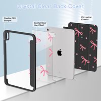 Étui de protection antichoc en cuir PU imprimé sur mesure avec support pliable et dos transparent pour iPad A16 11 pouces 2025 10e génération 10,9 pouces