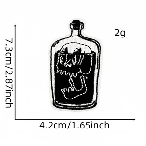 Parche Bordado Punk Terror Negro y Blanco para Ropa, Mochilas, Accesorios, Venta al por Mayor - Product Image 6