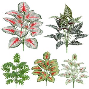Bouquet de feuilles de plantes artificielles Guanyi 30cm-100cm en caoutchouc souple pour décorations de mariage et de maison - Product Image 1
