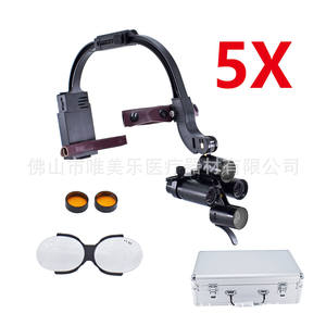 Microscopio Dental Binocular Portátil con Lentes de Aumento 5X/6X, Luz de Enfoque sin Sombras para Exámenes Médicos Dentales - Product Image 4