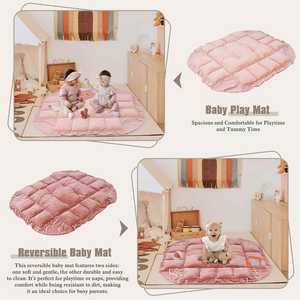 Tapis d'éveil pour bébé, convertible, rembourré, avec jouets suspendus - Product Image 4