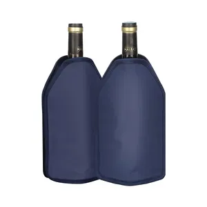 Envoltura de botella ajustable Paquete de hielo Bebidas Gel Congelador Enfriador Manga Enfriador de botella de vino Bolsa de hielo flexible