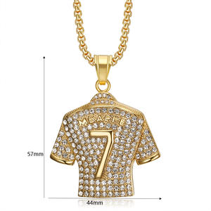 Hip Hop Mbappe No.7 Football Jersey Hand Waterproof Tarnish Free Stainless Steel Jewelry Pendants <b>Necklaces</b> <b>for</b> Male Man <b>Mens</b> - Product Image 6