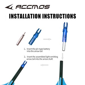 Cocche per Frecce con Illuminazione LED <span class=keywords><strong>Rossa</strong></span> per Archi Compound, per Frecce da Caccia con Diametro Interno di 6,2mm - Product Image 6
