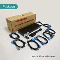 Konsol KVM IP 16 Port VGA MT-VIKI 16x1 USB VGA KVM Switch Over IP Access dengan 16 Kabel USB VGA - Tersedia