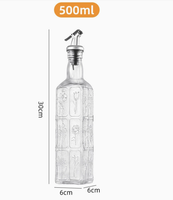 Distributeur d'huile en verre 500 ml anti-fuite pour huile d'olive, vinaigre, liquides aromatisants et spiritueux