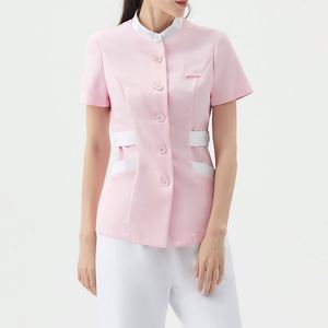 Ensemble 2 pièces pour femmes, tunique ajustée <span class=keywords><strong>de</strong></span> style asiatique (thai, coréen), tenue <span class=keywords><strong>de</strong></span> travail pour spa, coiffeuse, soins, toilettage d'animaux, vêtements <span class=keywords><strong>de</strong></span> travail - Product Image 4