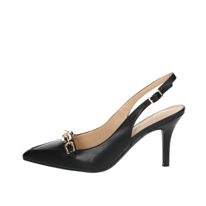 Caril 4FX Slingback sandalo nero verniciato pizzo confortevole 7cm pietre eleganti alla moda con lacci per la primavera estate - Product Image 1