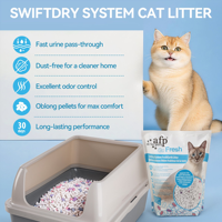 Ensemble de litière pour chat AFP avec granulés de litière et tapis absorbant jetables, excellente boîte à litière anti-odeurs pour maisons multi-chats