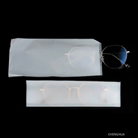 Sacs d'emballage transparents personnalisés avec logo, résistants à l'humidité, pour lunettes, avec fermeture éclair, en PE, pour portefeuille