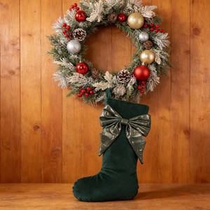 Chaussettes de Noël 2027 en velours tricoté avec nœud, joli sac pour bonbons, décoration de cheminée et d'arbre - Product Image 4