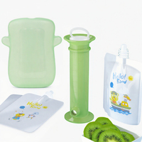 100Ml Draagbare Herbruikbare Fruitpuree Persen Voedsel Vulapparaat Dispenser Baby Squeeze Zakje Fruit Puree Vulbuis Voor Kinderen