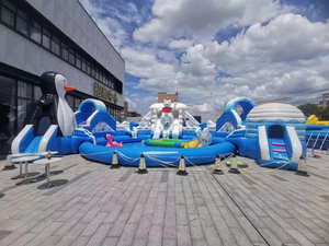 Hot Bán Inflatable Công Viên Nước Đồ Chơi Trượt Nước Trò Chơi Với Hồ Bơi Chất Lượng Tốt 0.55Mm + 0.9Mm Bạt PVC Plato - Product Image 2