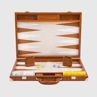 Ensemble de backgammon en cuir personnalisé de voyage, planche de backgammon de luxe crocodile backgammon dames