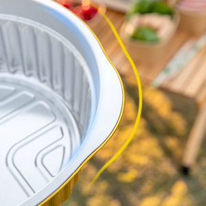 Ensemble de récipients jetables en aluminium, ronds, épaisseur 1 mm, pour le camping et les activités de plein air - Product Image 1