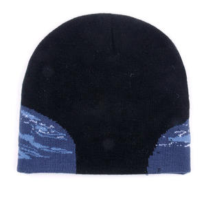 Bonnet d'hiver bon marché Bonnet tricoté en jacquard imprimé personnalisé Bonnet d'hiver style Skully - Product Image 2