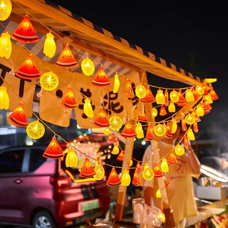 Battery Powered LED String Light Assorted Fruit Decor String Night Garland Fairy Home Patio Decorative String Light