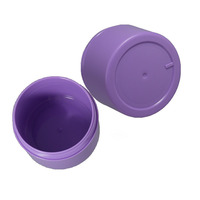 Bocaux en plastique PP ronds vides de 200 ml pour cosmétiques, soins de la peau, crème pour le visage et poudre libre, avec bouchons à vis violets, couleur personnalisée