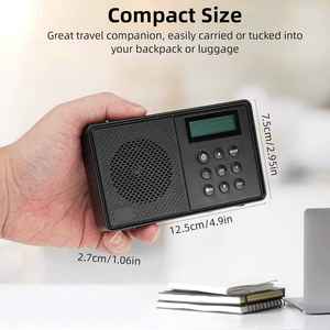 Radio numérique portable DAB FM avec haut-parleur, entrée AUX 3,5 mm, batterie rechargeable 1200 mAh, sortie 10 W pour la maison et l'extérieur - Product Image 5
