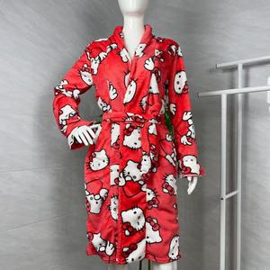 Nuovo accappatoio lungo di flanella <span class=keywords><strong>donna</strong></span> autunno <span class=keywords><strong>inverno</strong></span> grazioso Design pigiama caldo <span class=keywords><strong>abbigliamento</strong></span> per la <span class=keywords><strong>casa</strong></span> - Product Image 5