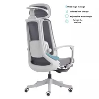 AI Smart Chaise de bureau au design moderne avec fonction de massage inclinable Siège d'ordinateur à double usage pour la sieste assise en mousse à mailles PP